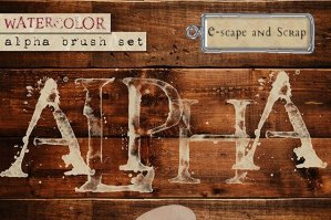 Watercolor Alphabet Brush Set