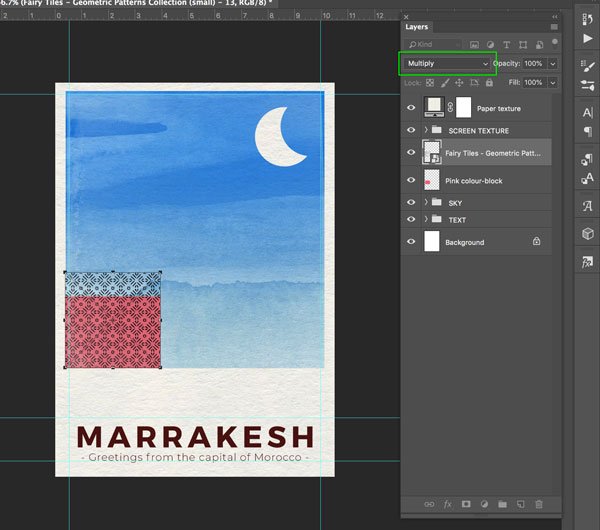 Marrakesh Postcard Design