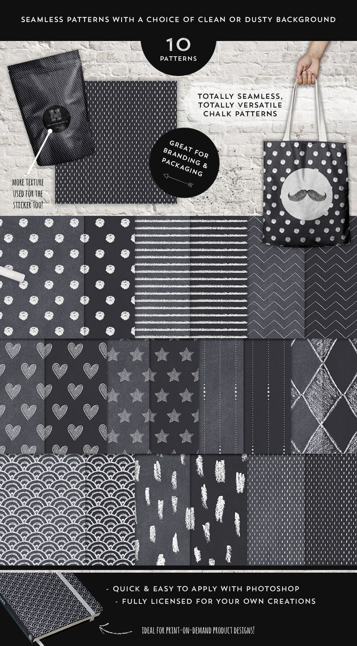 20 Repeating Chalk Patterns Pack
