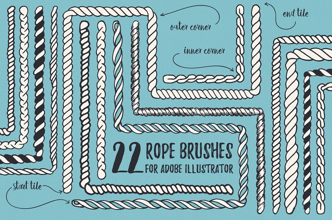22 Vector Rope Brushes