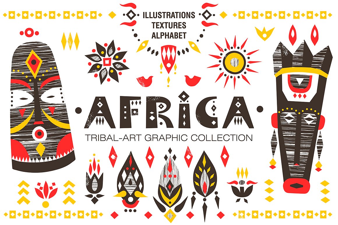 Ethnic African Tribal Art Square Art Prints