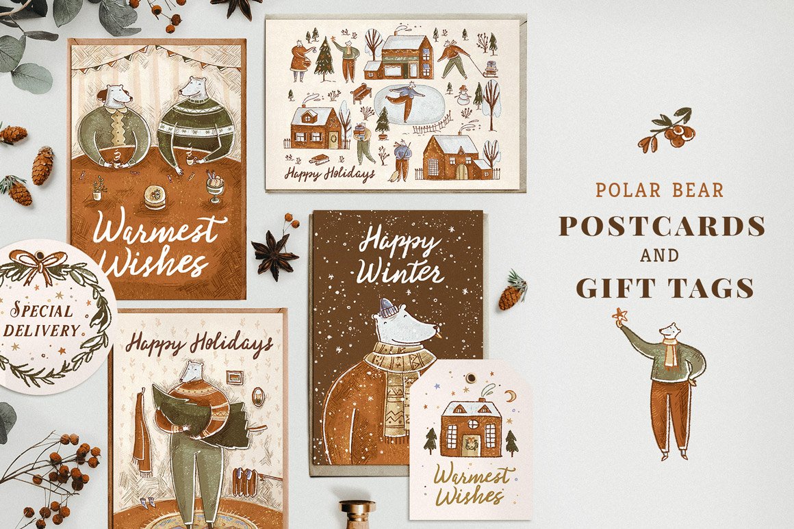 Polar Bear Postcards & Gift Tags