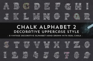 Hand-Drawn Chalk Decorative Alphabet