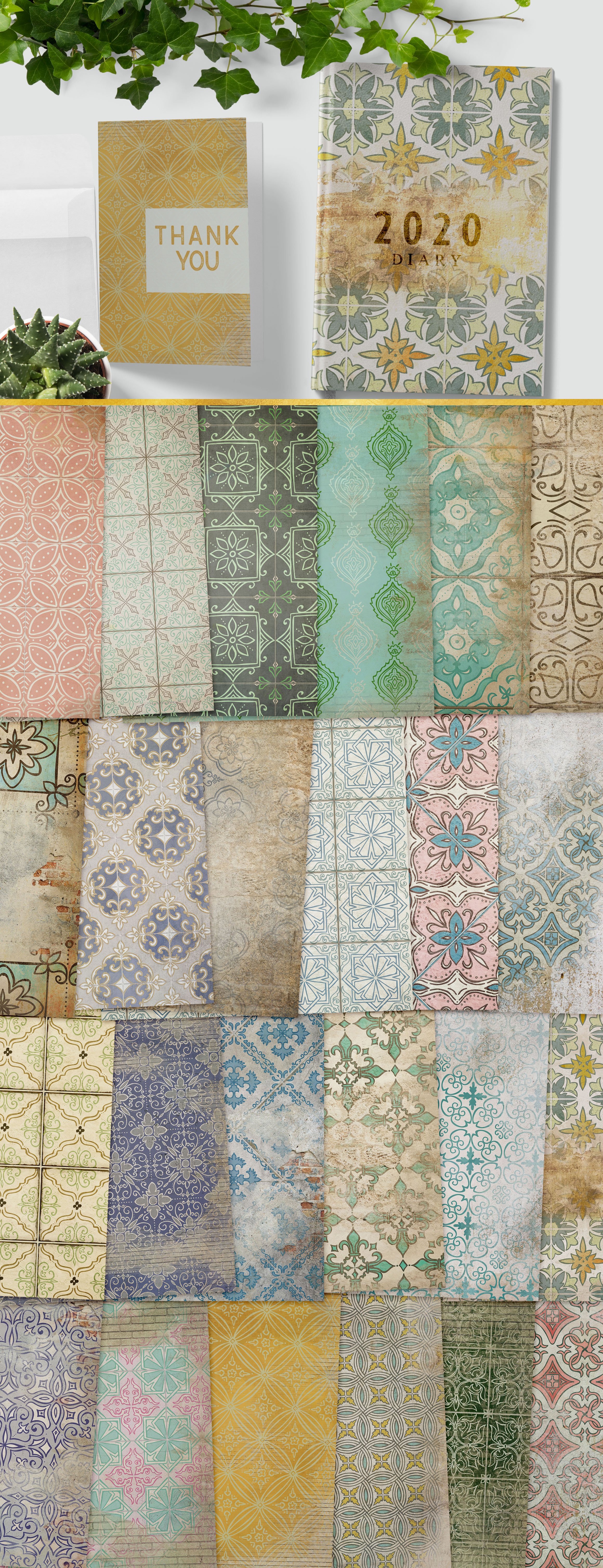 Rustic Tiled Papers