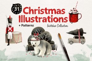 Christmas Illustrations - Inktober Collection