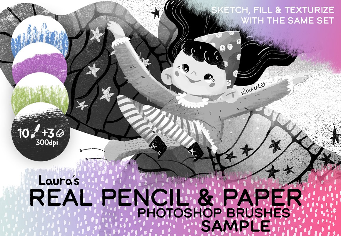 HOMwork Freebie: Laura's Real Pencil And Paper Photoshop Brushes