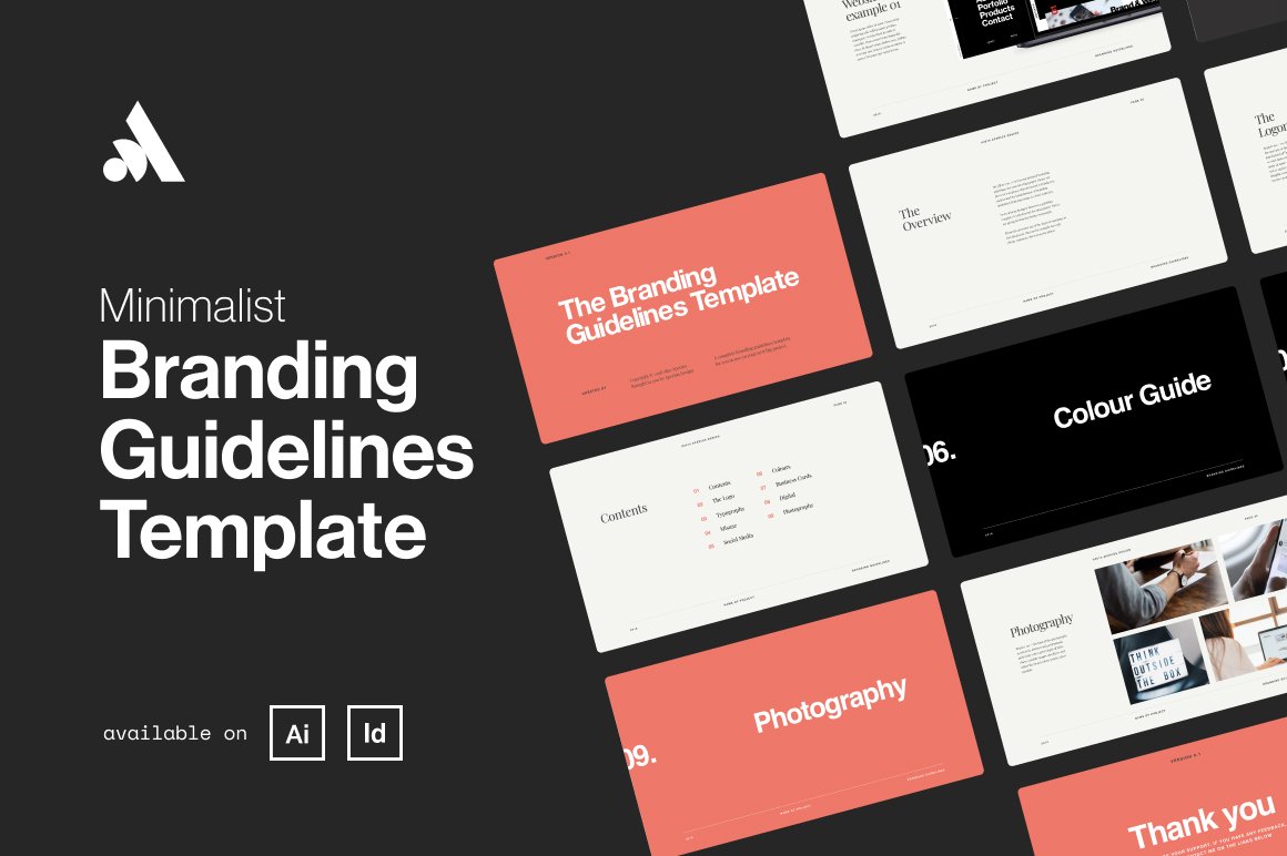 Minimal Brand Guidelines Template Design Cuts