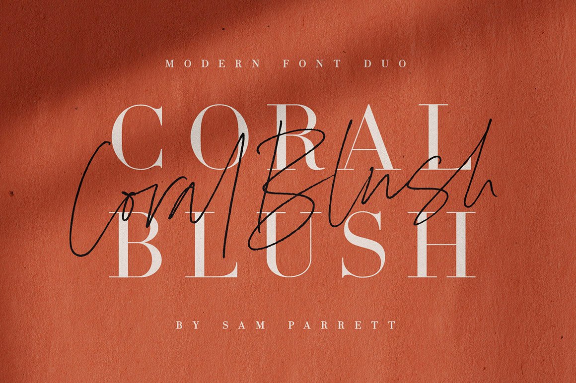 Coral Blush Font Duo + Extras