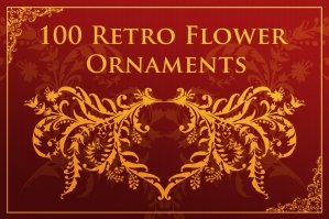 100 Retro Flower Ornaments