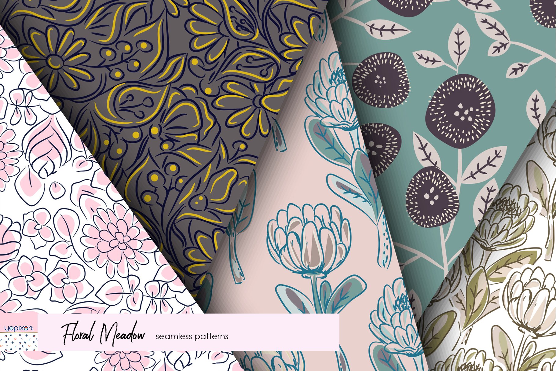 Floral Meadow - Seamless Patterns