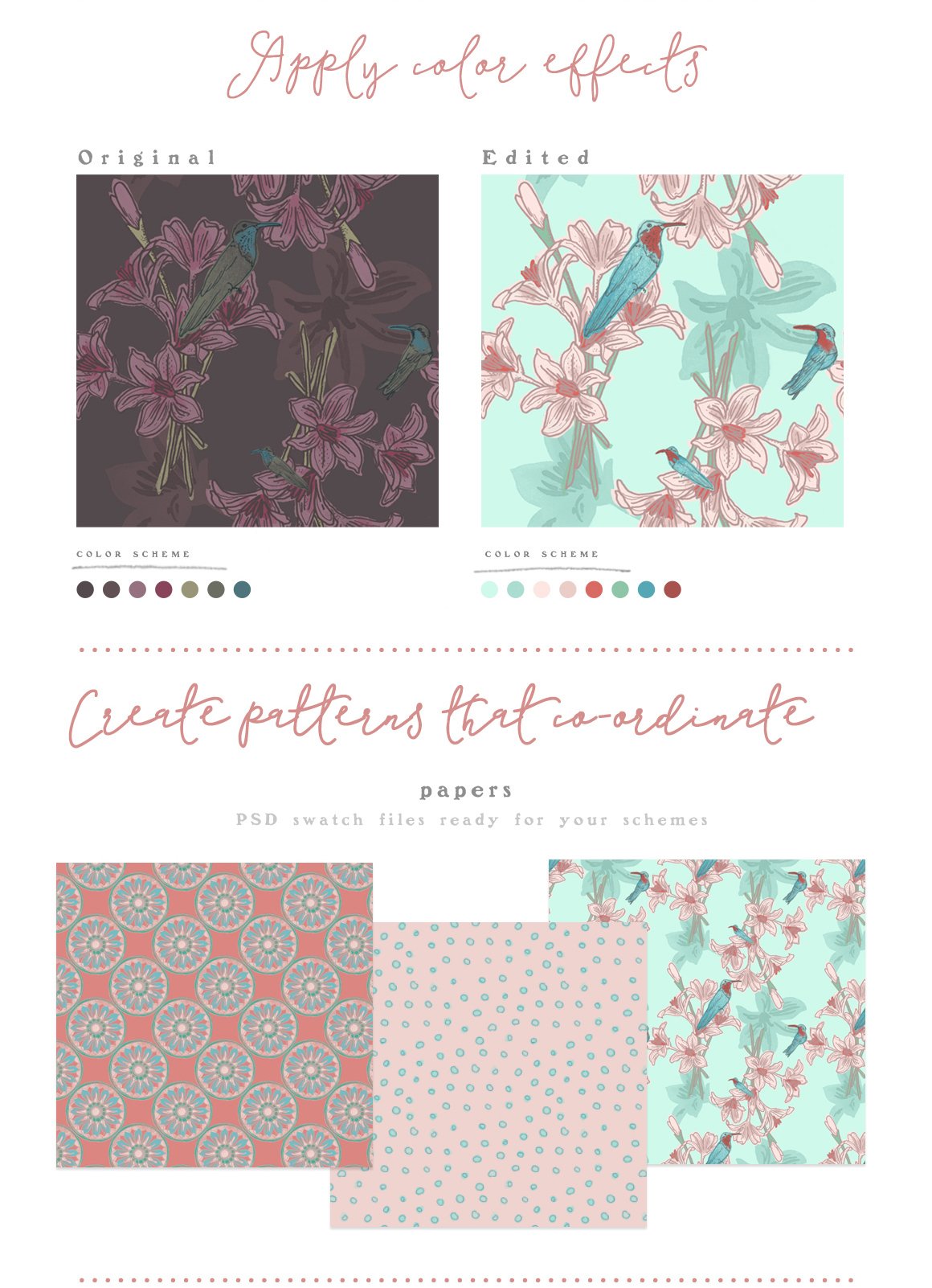 Seamless Editable Patterns - Whimsical