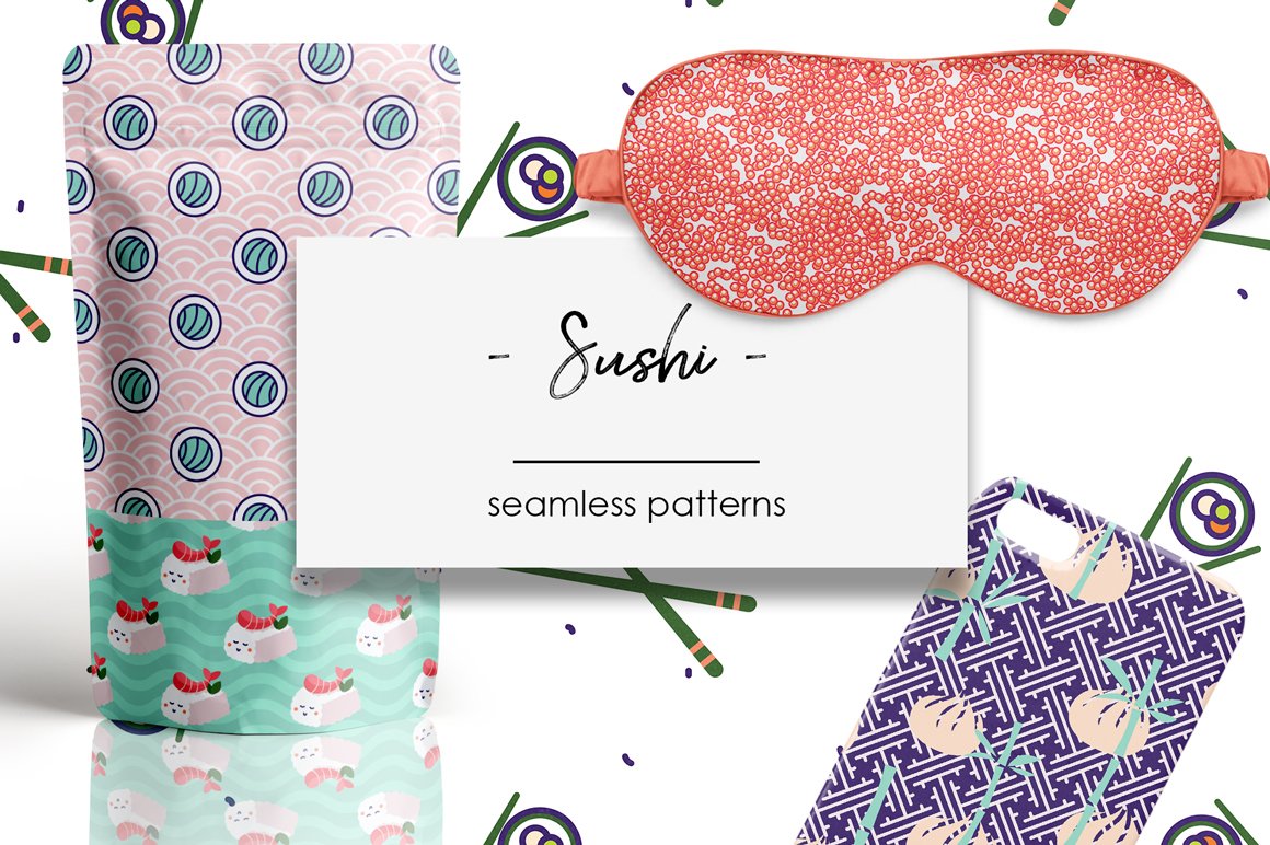 Sushi - Seamless Patterns