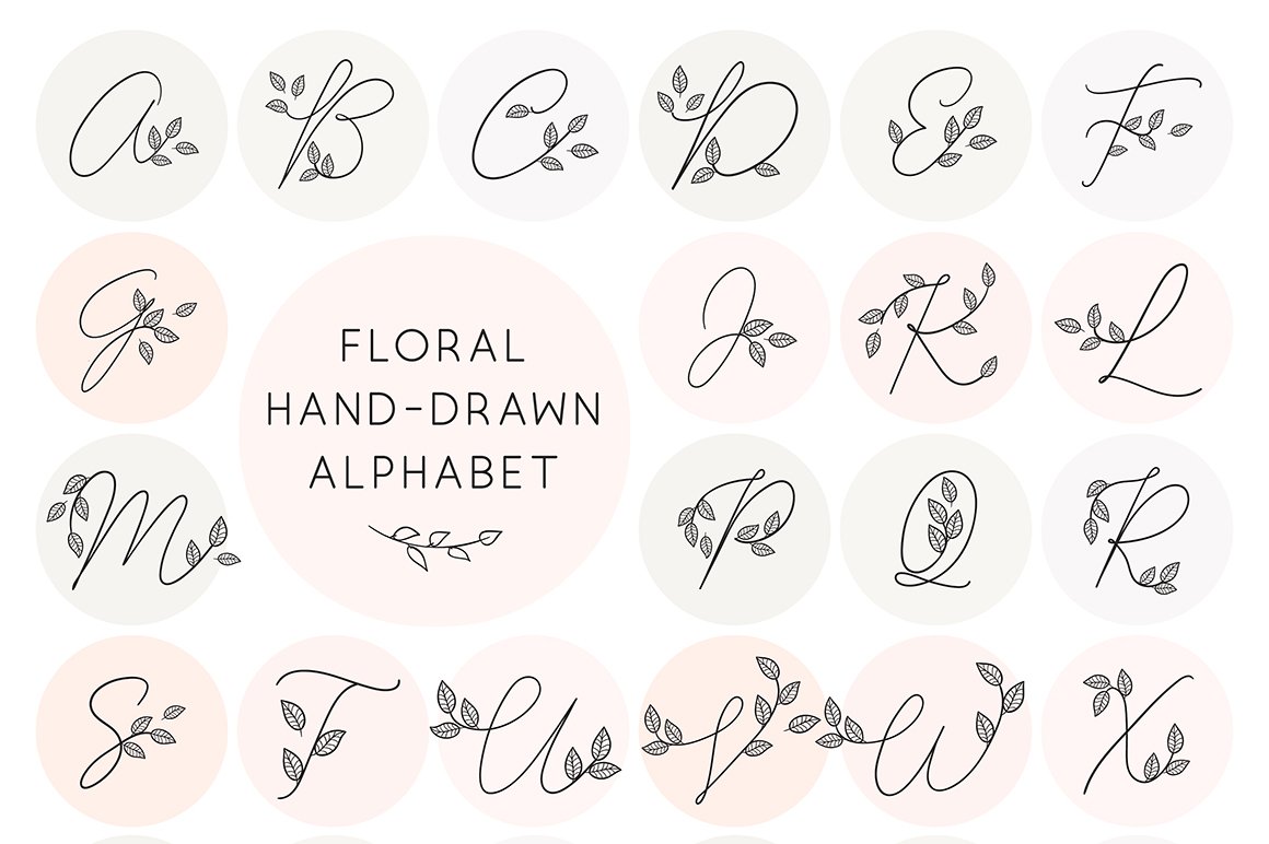 Floral Doodle Alphabet