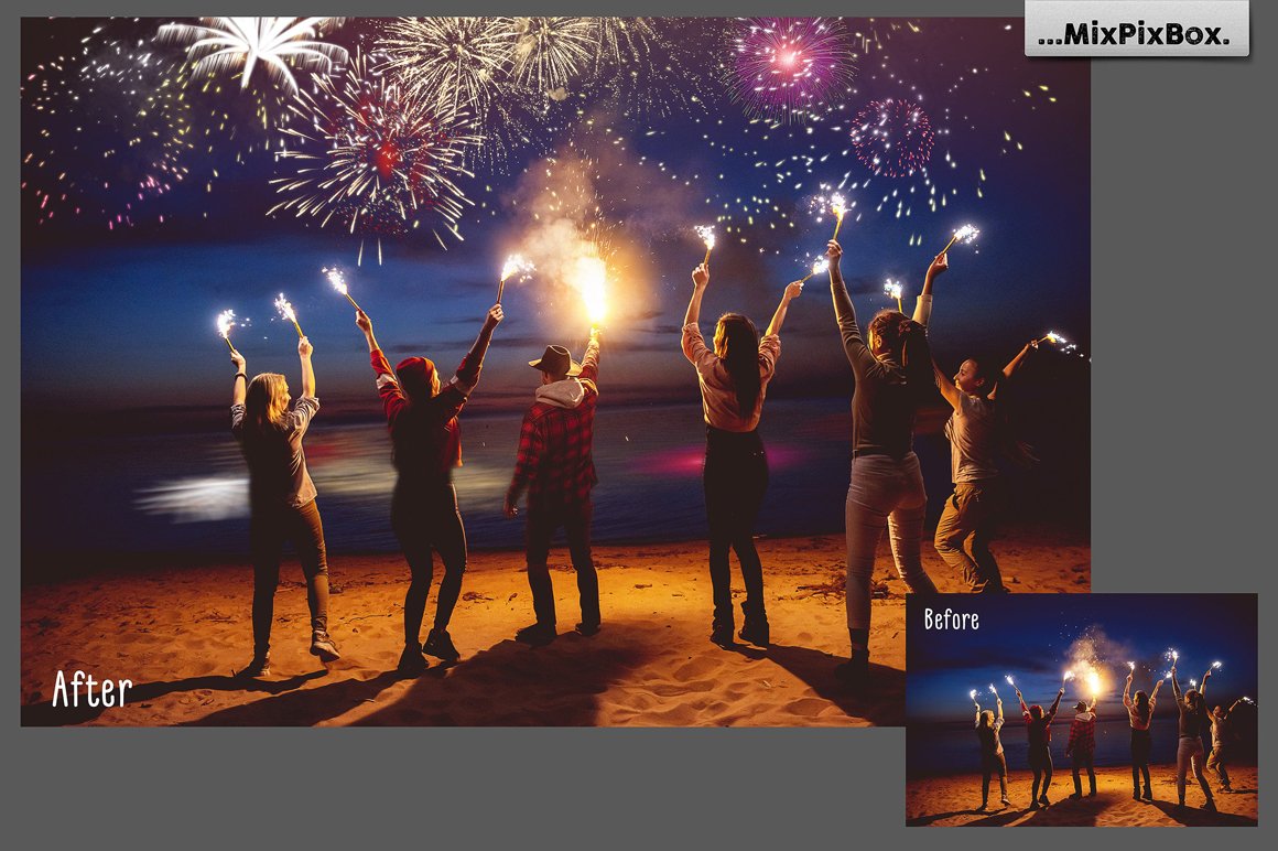 Holiday Fireworks Photo Overlays
