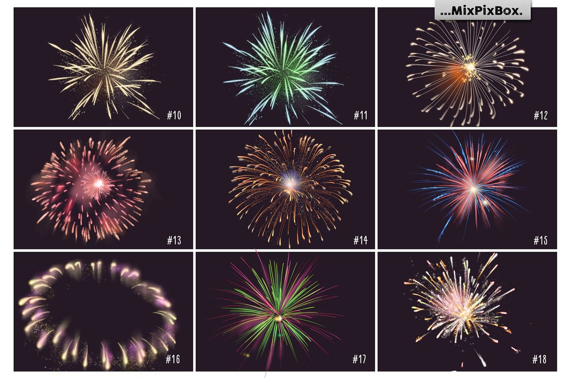 Holiday Fireworks Photo Overlays