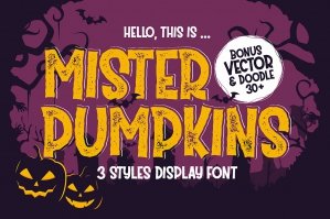 Mister Pumpkins - Halloween Font With Bonus Vector