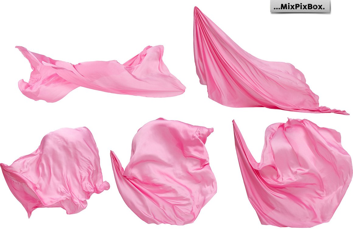Pink Flying Fabric Photo Overlays