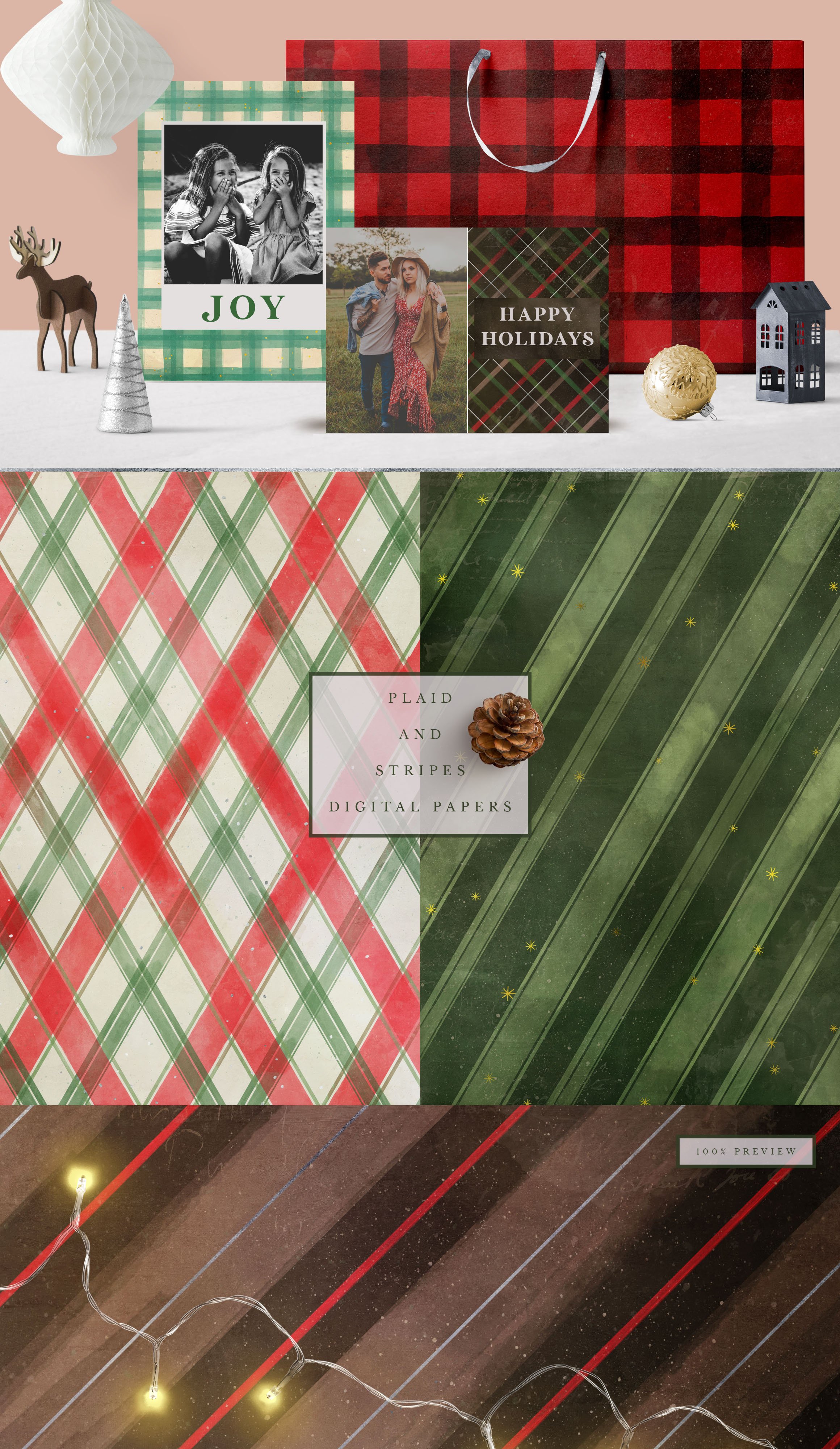 Classic Christmas Digital Papers