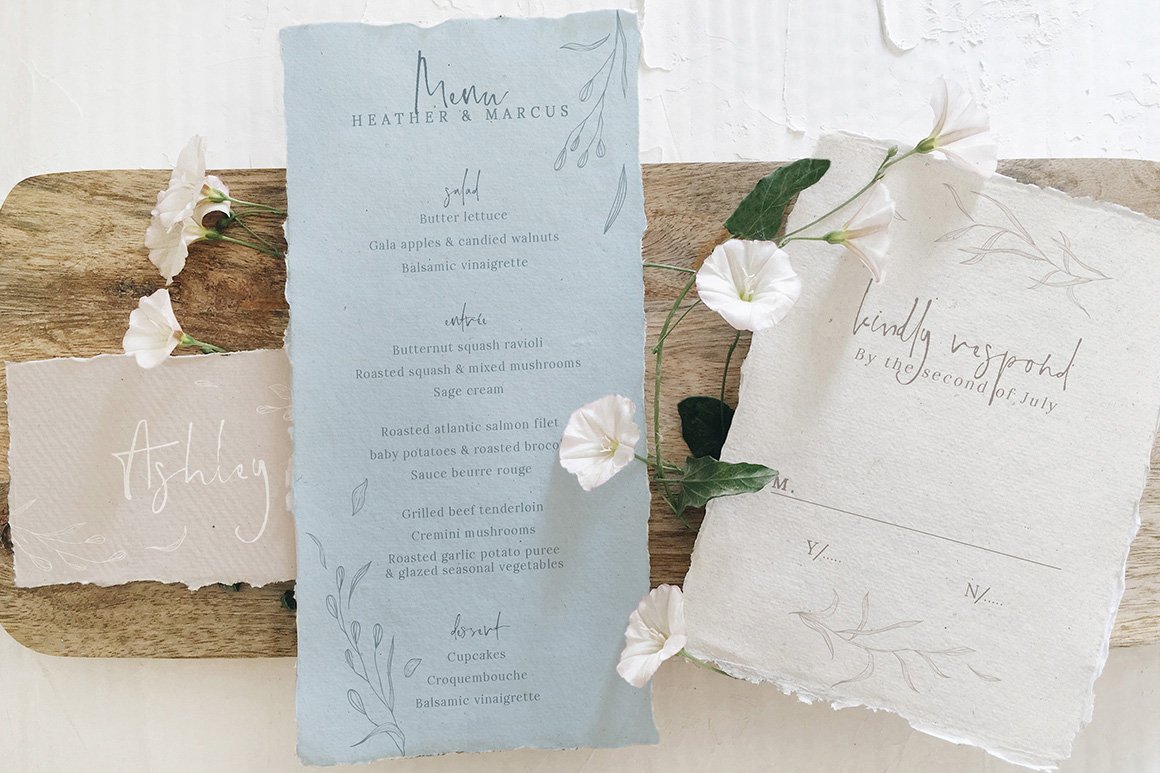 Rustic Ivory and Blue Wedding Suite