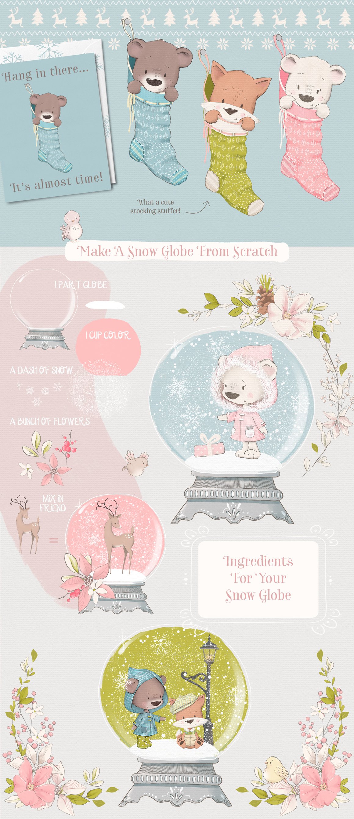 Snow Adorable Winter Illustration Clipart Kit