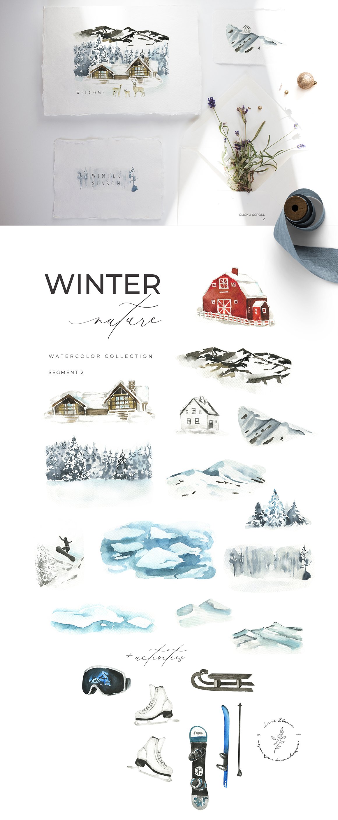 Winter Aesthetics and Religious Christmas Clipart