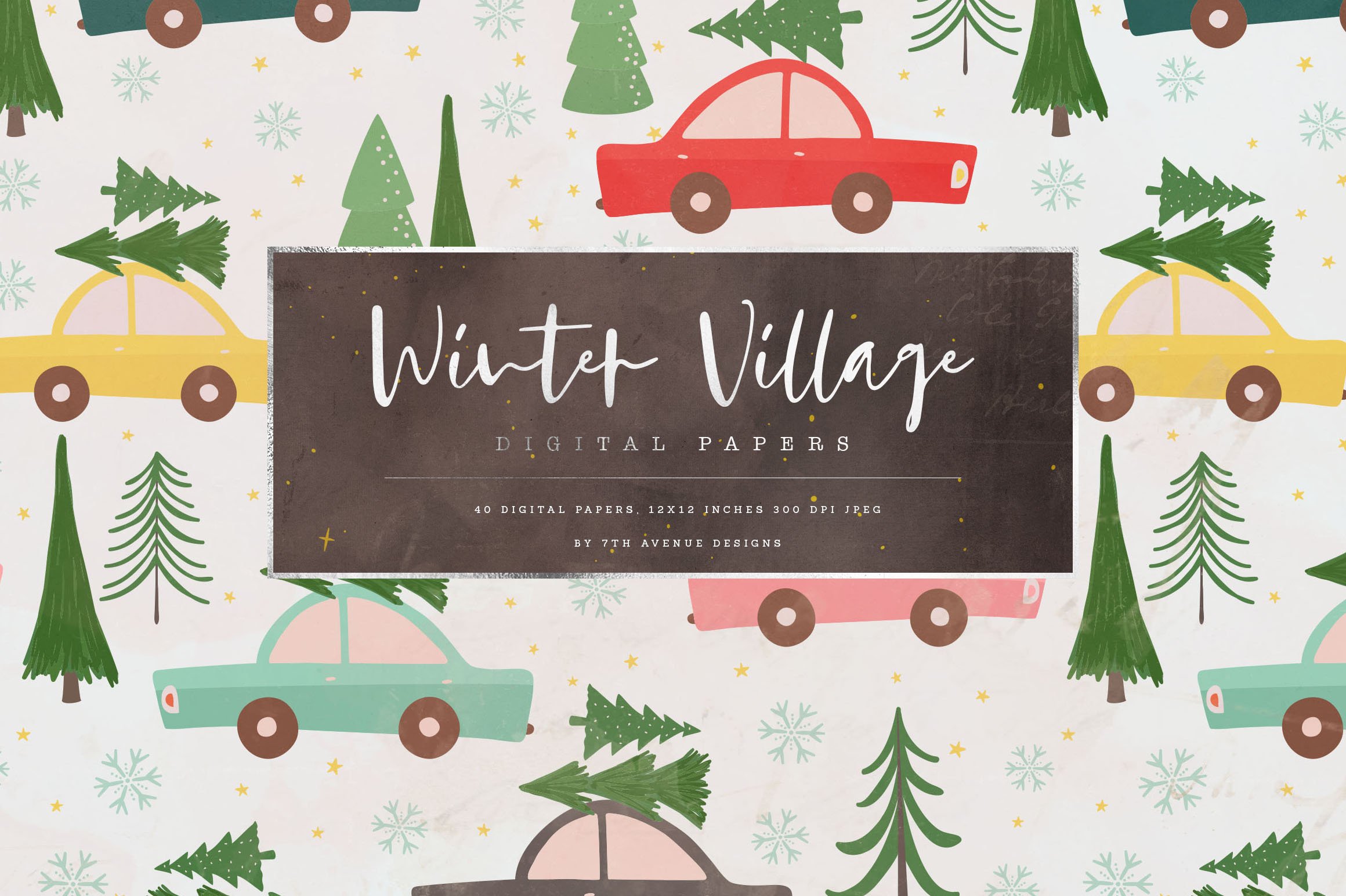 Winter Village Digital Papers