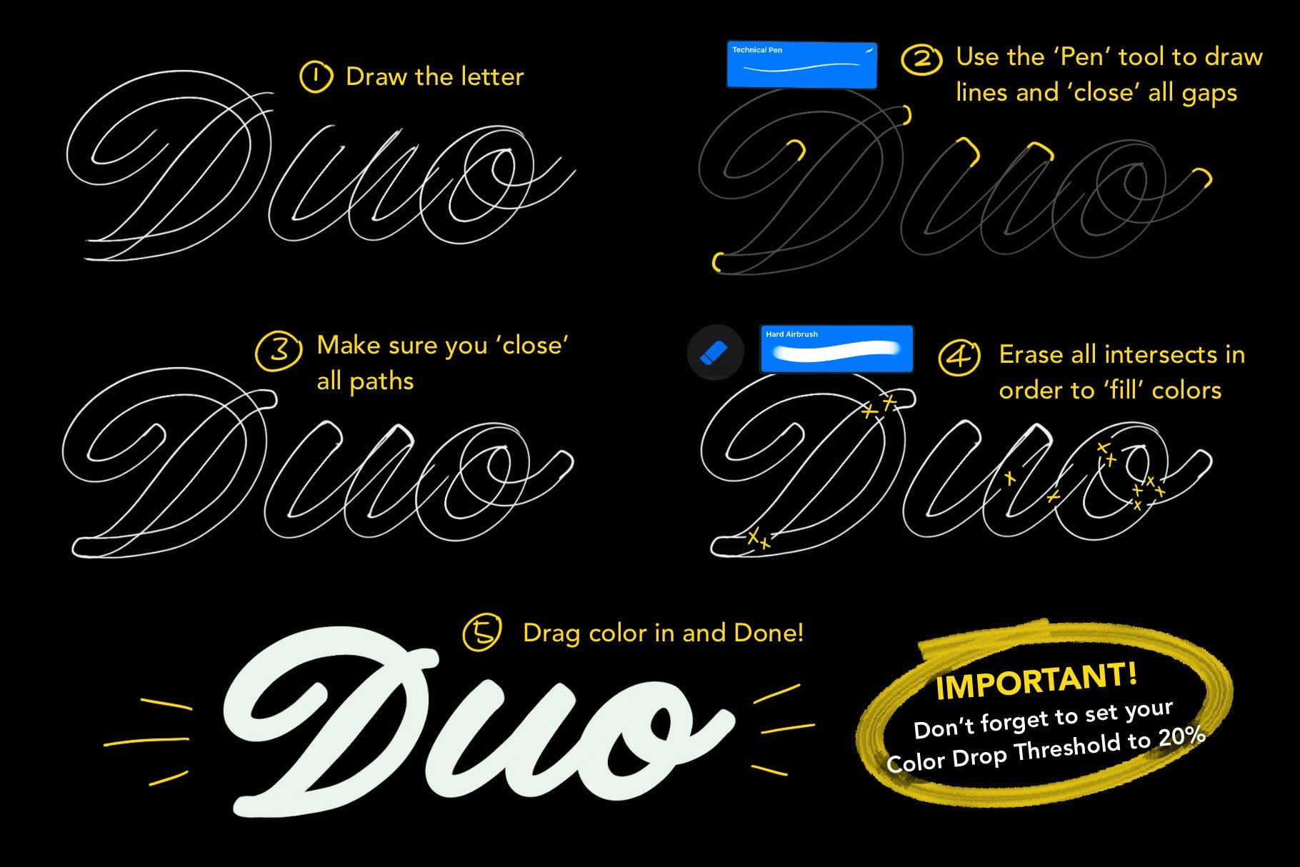 Procreate Duo Lettering Brush Pack (V1.2)