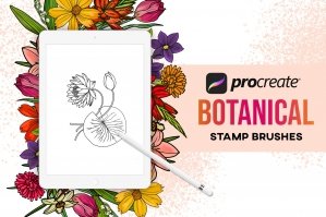 40 Procreate Botanical Stamps