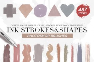 487 Ink Shapes Photoshop Brushes