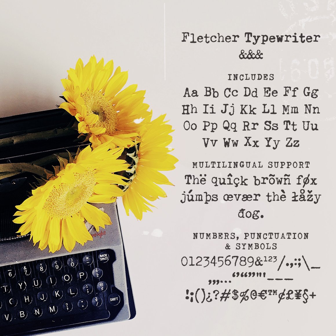 Fletcher Typewriter Font and Extras