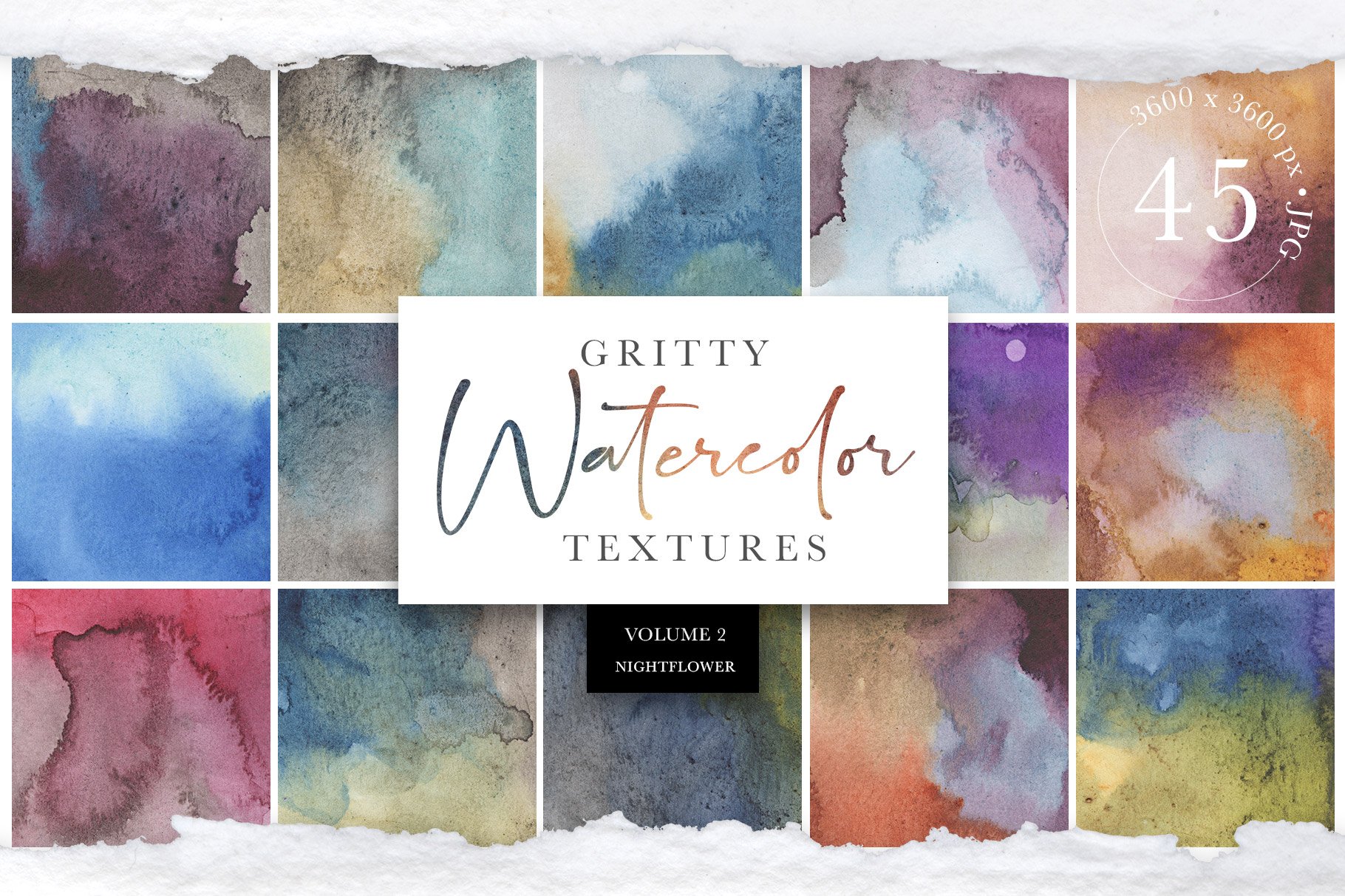 Gritty Watercolor Textures Vol.2 - Nightflower