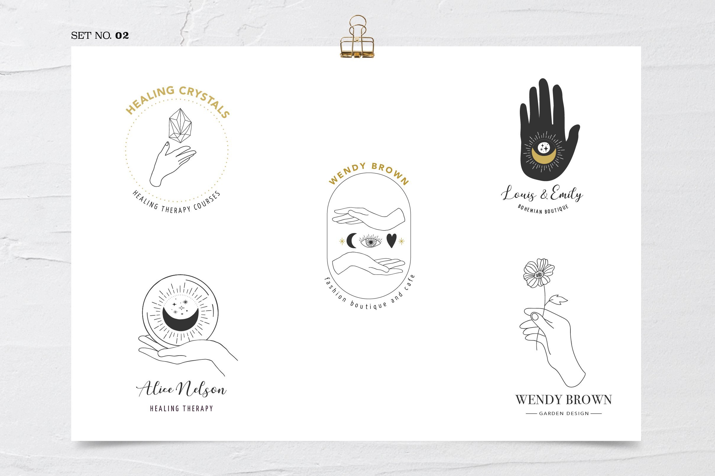 Hands - Hand Drawn Premade Logos Set