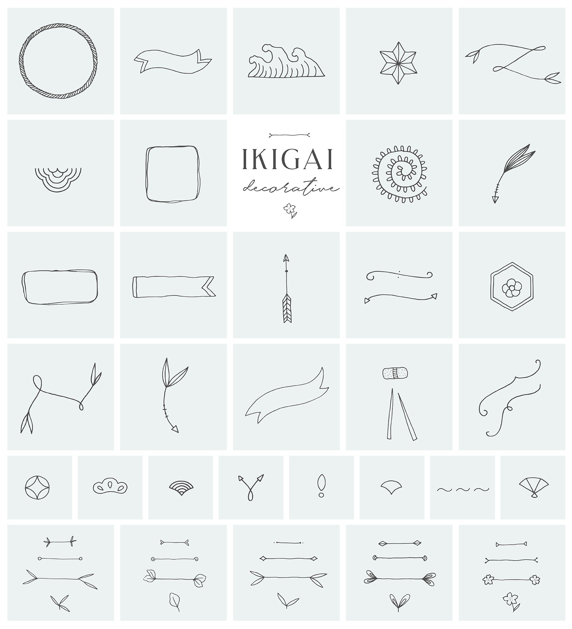 Ikigai Japanese Logo and Branding Collection