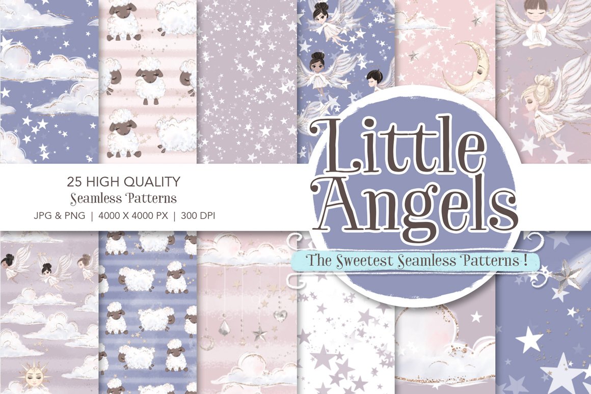 Little Angels Seamless Patterns