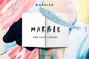 Marbled Paint Stroke Cut Outs