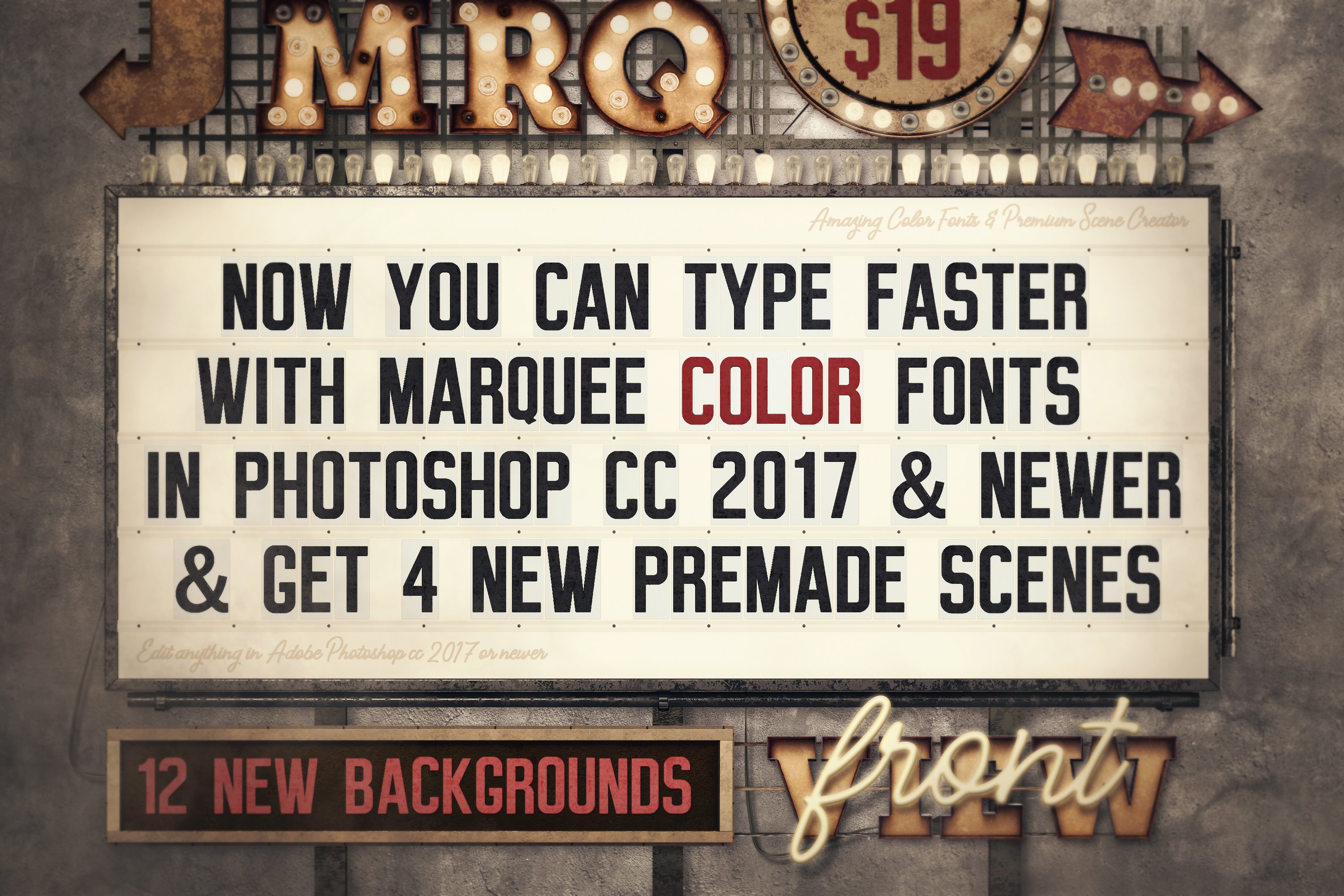 Marquee Front View - Color Fonts