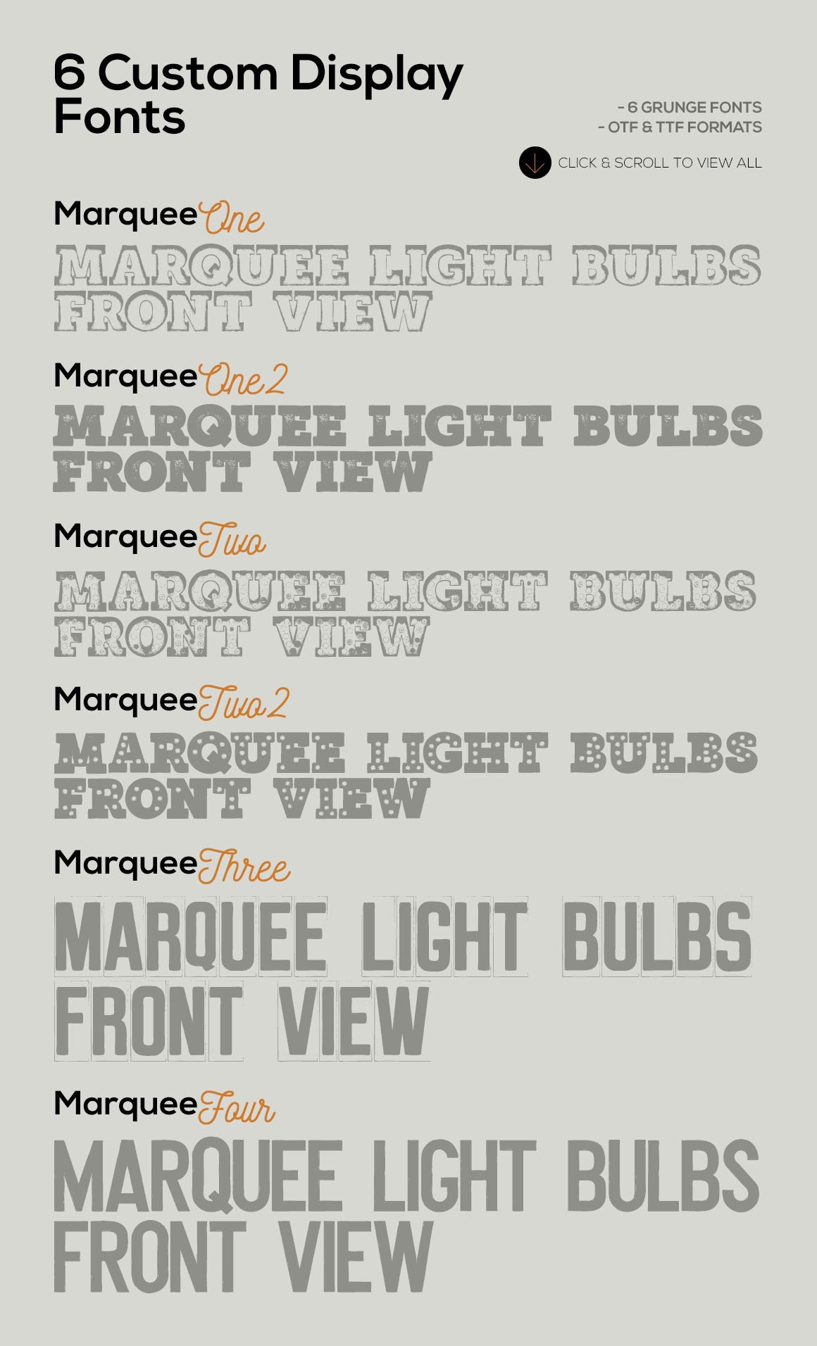 Marquee Front View - Color Fonts