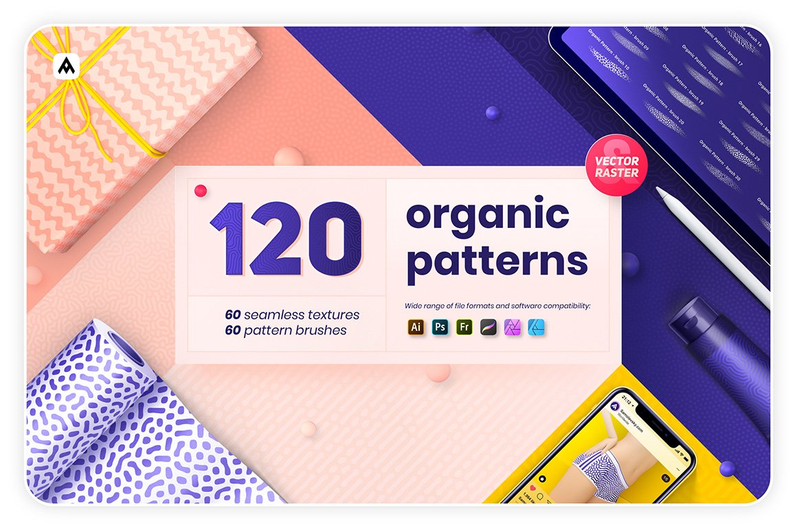 Organic Patterns - 120 Textures and Brushes Bundle