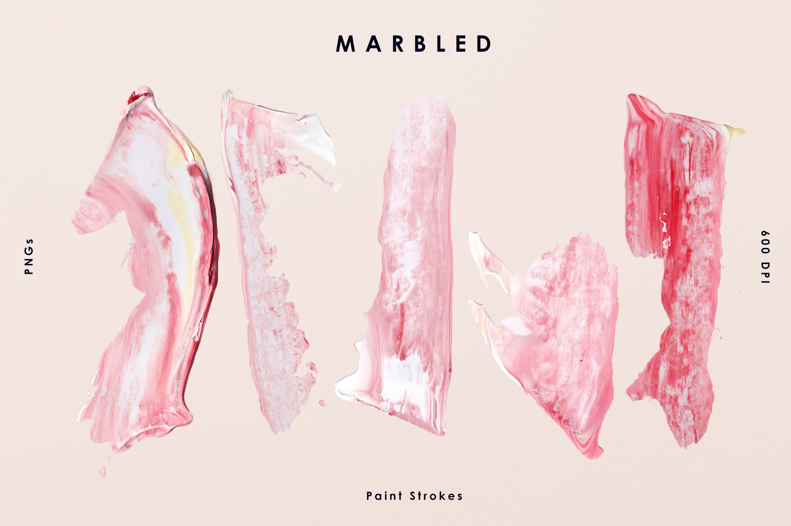 Pink Marbled Paint Strokes