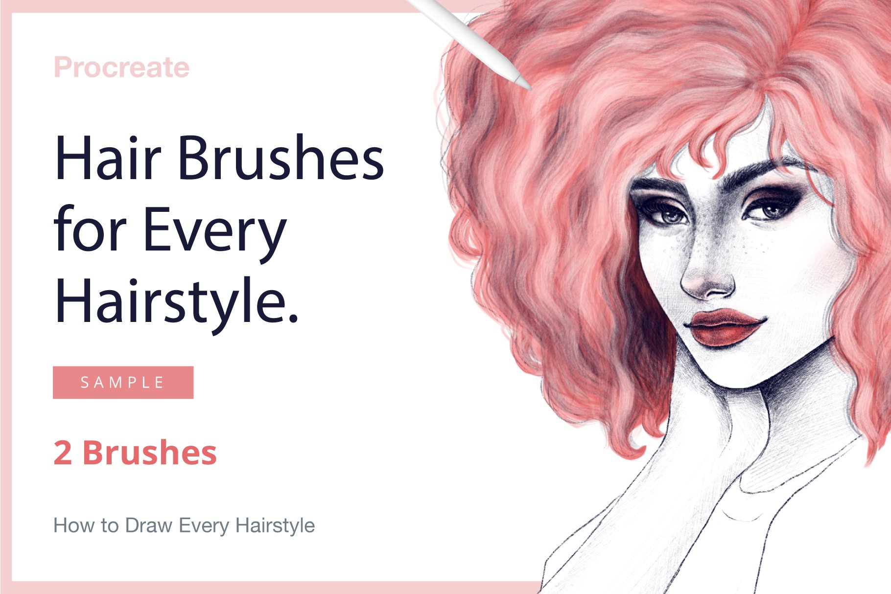 HOMwork Freebie: 25 Hair Procreate Brushes for Every Hairstyle