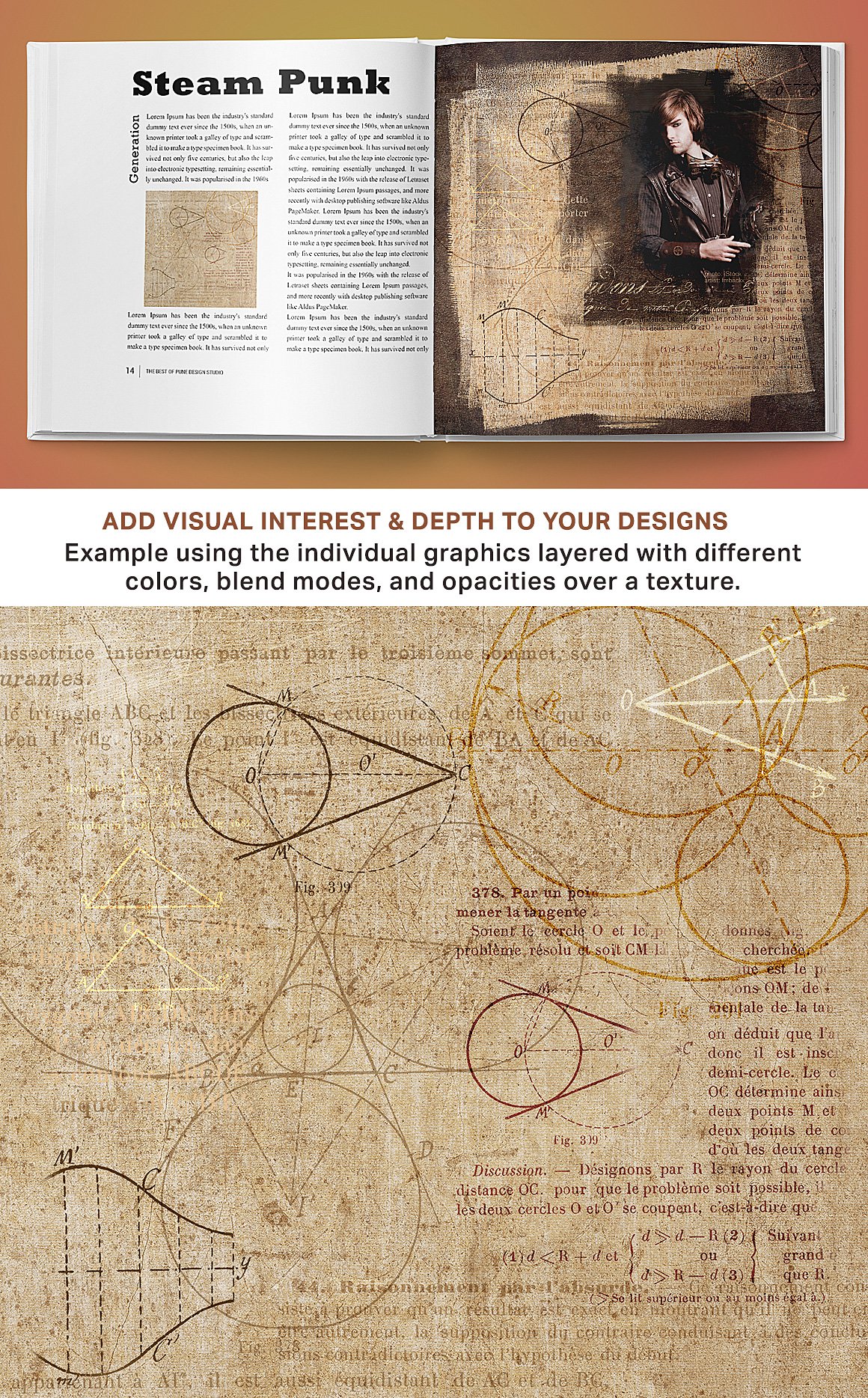 1912 French Geometrie Papers, Overlays & Graphics