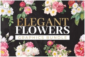 50 Elegant Flowers Bundle - Patterns & Bouquets
