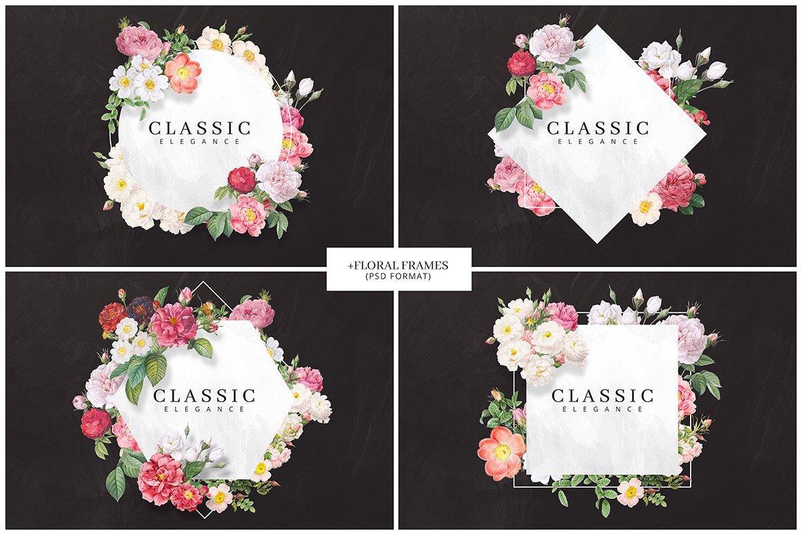 50 Elegant Flowers Bundle - Patterns & Boquets
