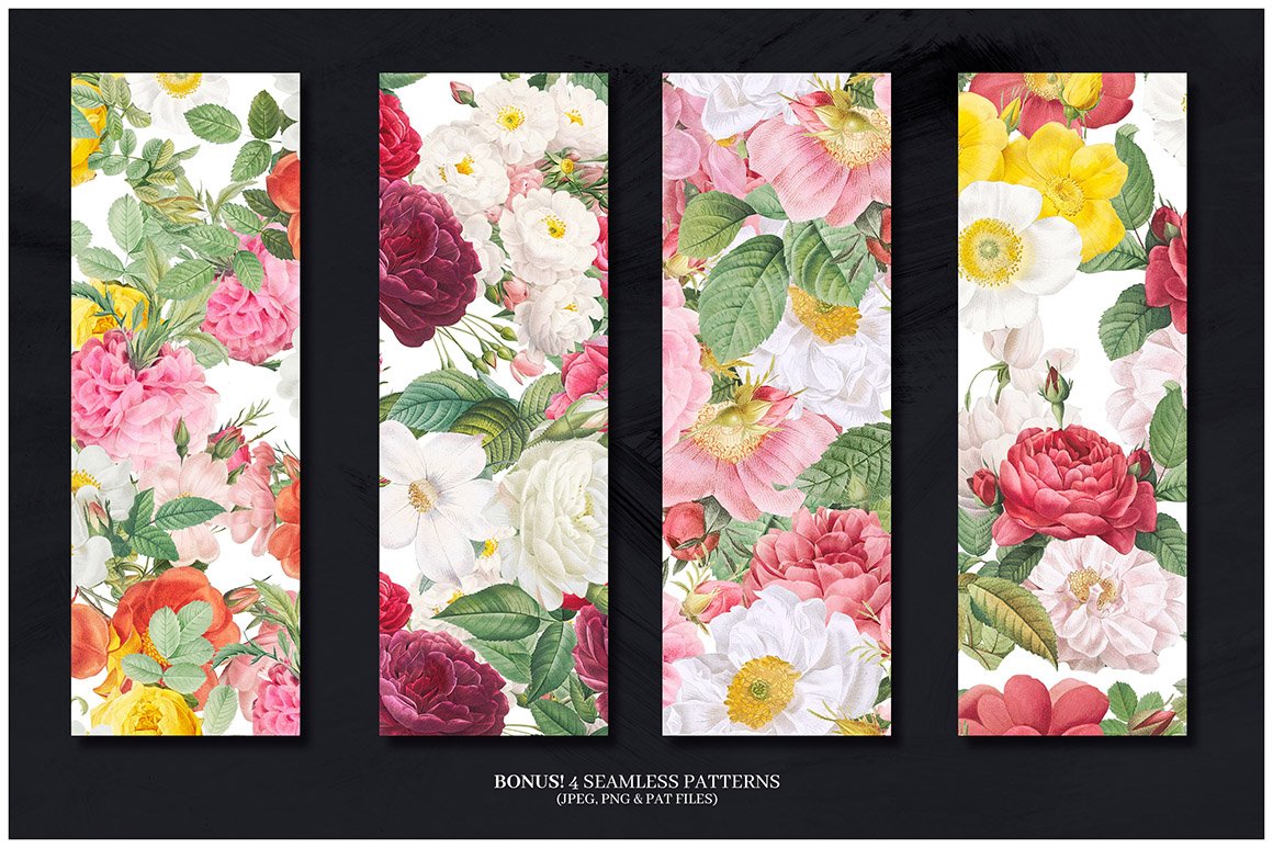 50 Luxury Flower Clipart + Bonus