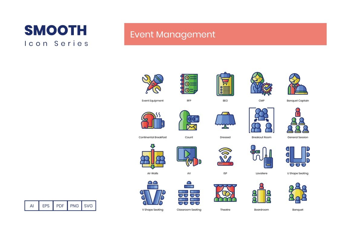 70 Event Management Icons