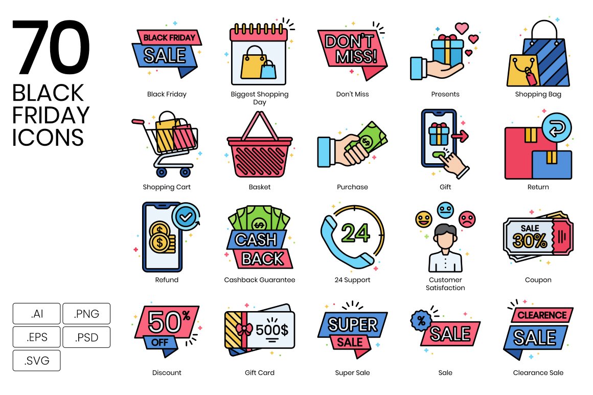 70 Icons for Black Friday