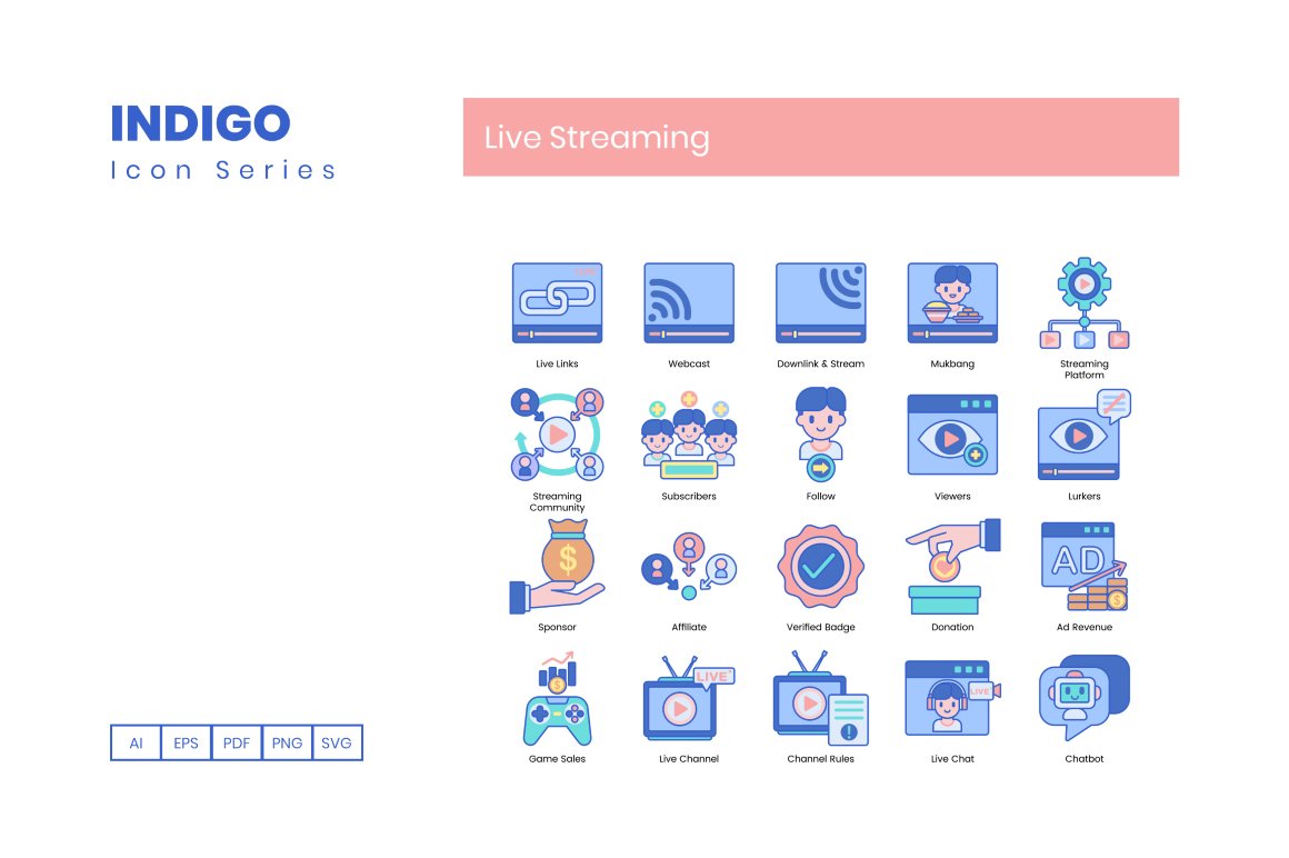 75 Live Streaming Icons
