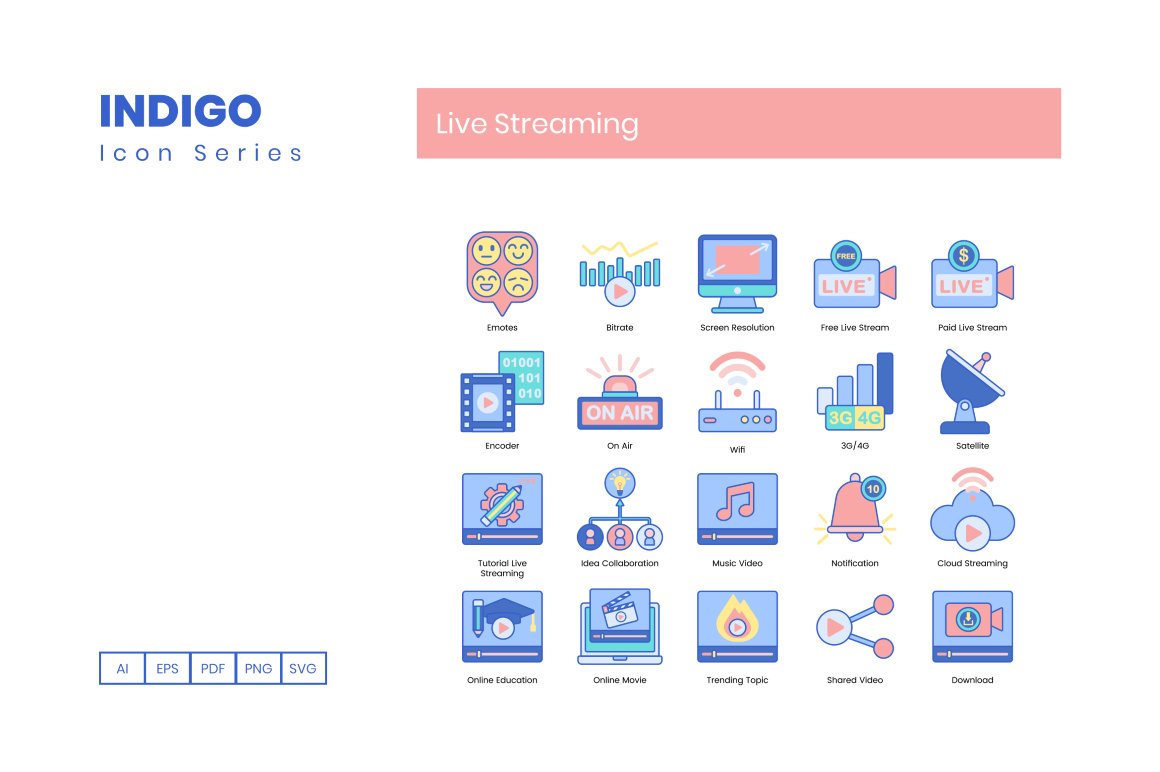 75 Live Streaming Icons