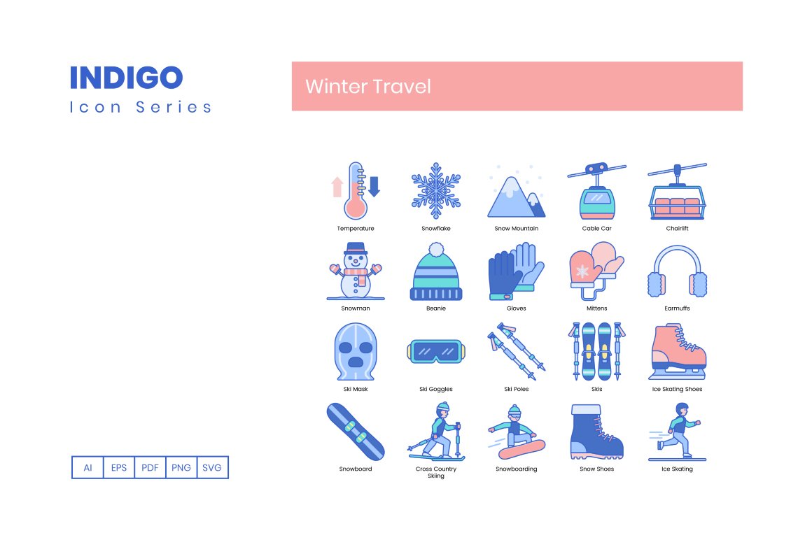 95 Winter Travel Icons
