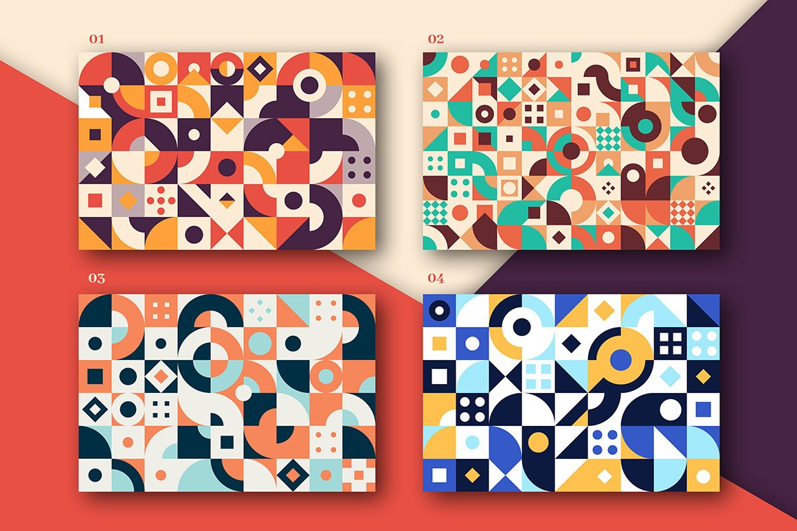 Colorful Geometric Seamless Patterns